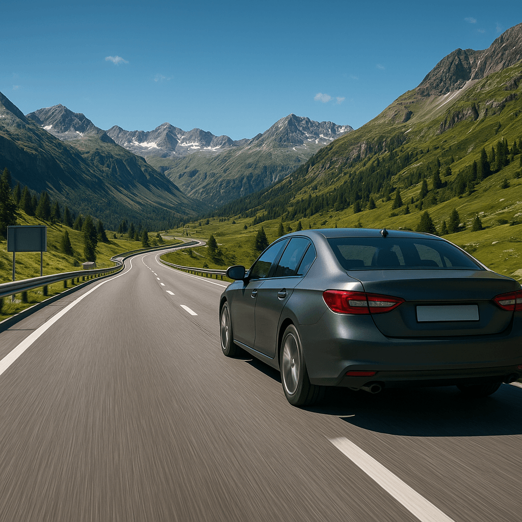 Schweizer Autobahn in den Bergen